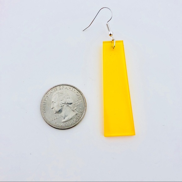 Transparent Yellow Plexiglass Earrings - Picture 3 of 3